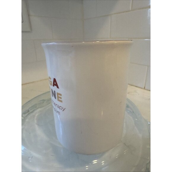 "YOGA & WINE -- BECAUSE THERAPY IS EXPENSIVE.", Ceramic Coffee Cup Mug Vintage - Picture 6 of 12